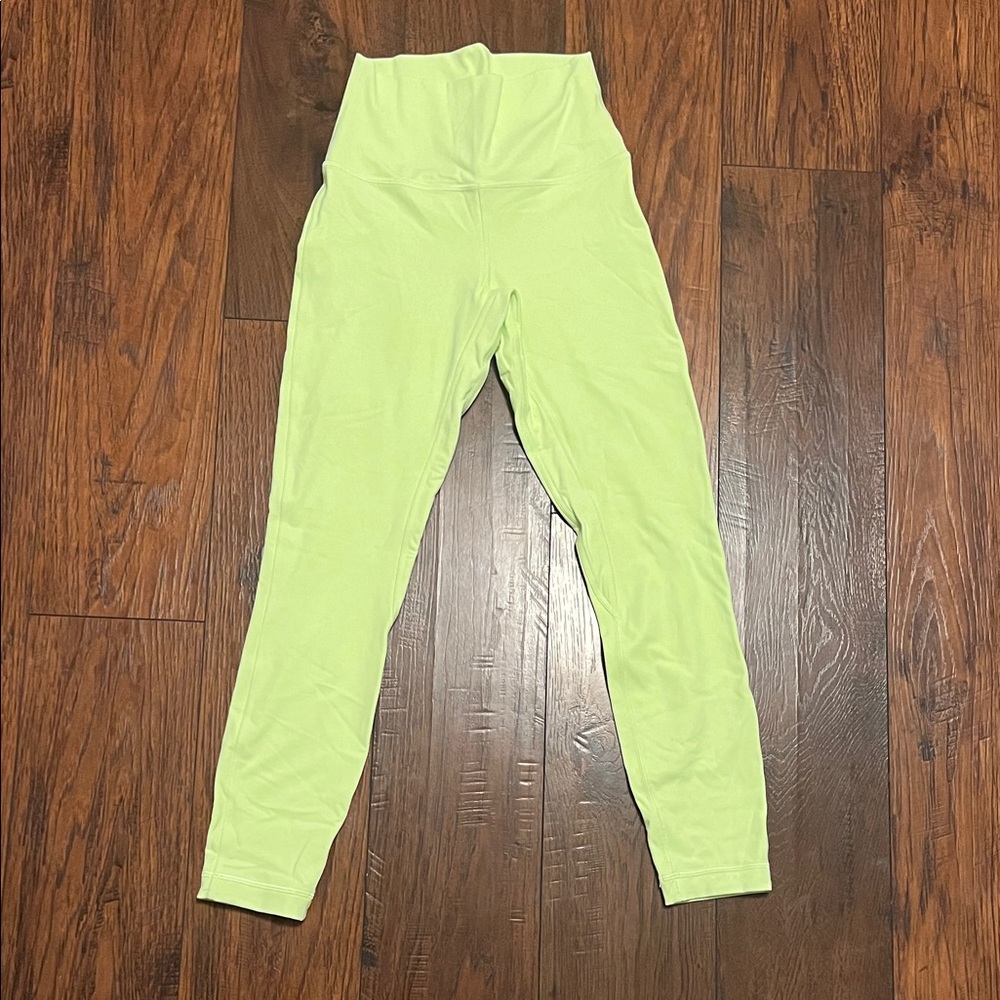 Neon green 25” double aligned lululemon leggings